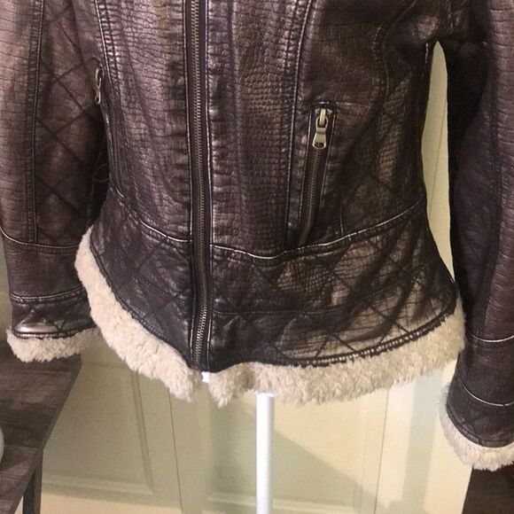 23. A.N.A A NEW APPROACH BROWN METALLIC ZIP JACKET - Picture 3 of 10